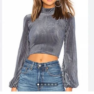Privacy Please Lynnsey Crop Top in Bluestone